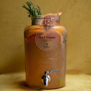 gin and graped cocktail dispenser
